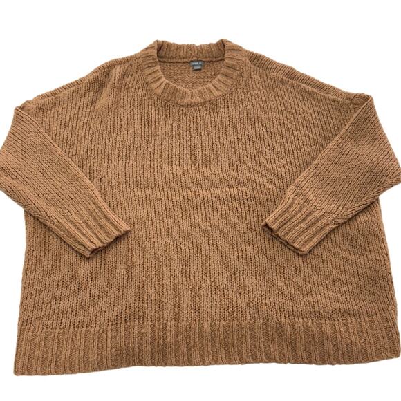 Aerie Sweater Womens Small Orange Crew Neck Knit Oversized Wool Blend - Picture 1 of 8
